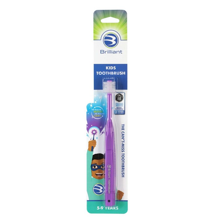 24 pieces Brilliant Kids Toothbrush (narrow Card) - Purple - Baby Beauty & Care Items