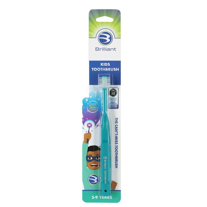 24 pieces Brilliant Kids Toothbrush (narrow Card) - Teal - Baby Beauty & Care Items