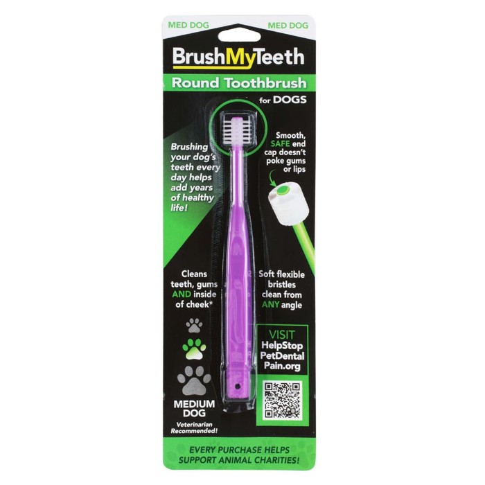 Brushmyteeth Round Toothbrush For Medium Dogs
