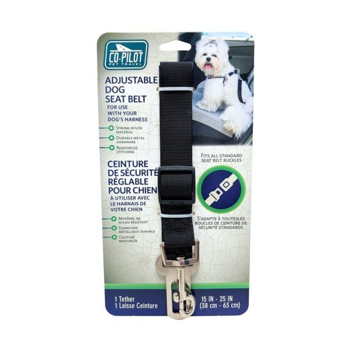 CO-Pilot Adjustable Dog Seat Belt 15-inch