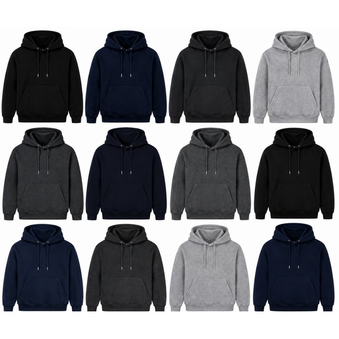Cotton Fleece Assorted Mixed Color Hoodie With Draw String Closure Size 3XL