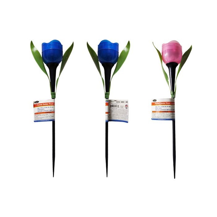 Flower Solar Post Light With 2 Leaves