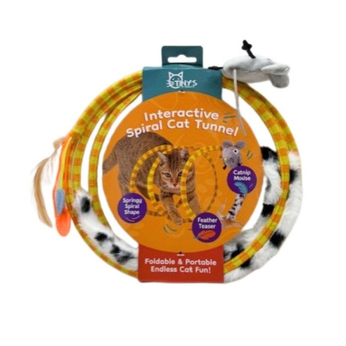 Foldable And Portable Interactive Spiral Play Cat Tunnel