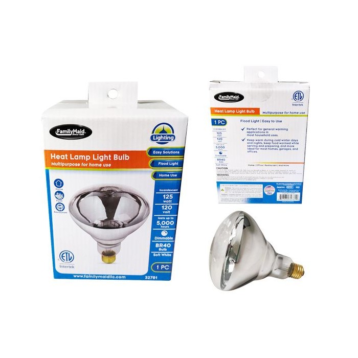Heat Lamp Etl 125W 120V E26 Clear BR40