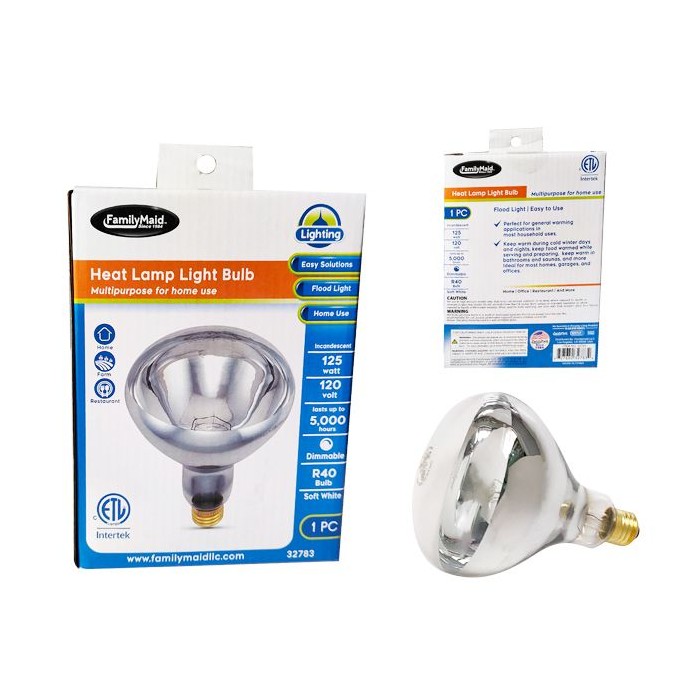Heat Lamp Etl 125W 120V E26 Clear R40