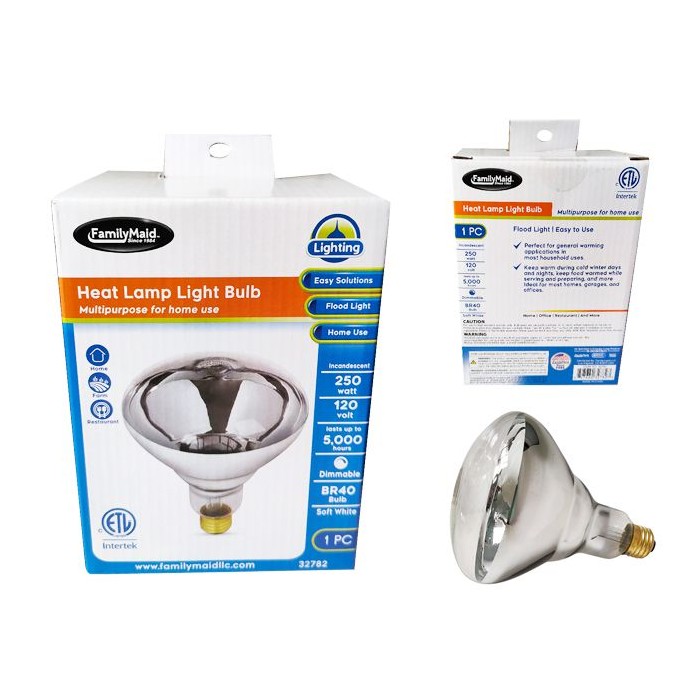 Heat Lamp Etl 250W 120V E26 Clear BR40