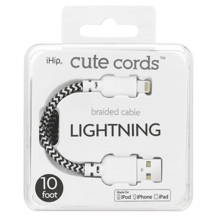 24 pieces Ihip Cute Cords Black And White Braided Cable - UsB-A To Lightning - Wires and Cables