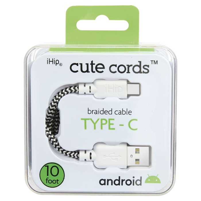 24 pieces Ihip Cute Cords Black And White Braided Cable - UsB-A To UsB-C - Wires and Cables