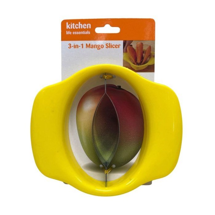 Kitchen Life Essentials Metal 3 In 1 Mango Slicer On Clip Strip