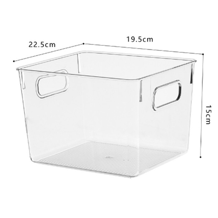 Multipurpose Storage Bin W/handle Clear Pet Rectangle Small