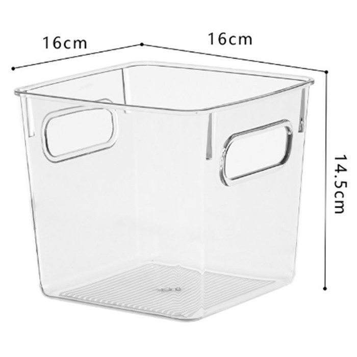 Multipurpose Storage Bin With Handle Clear Pet Square