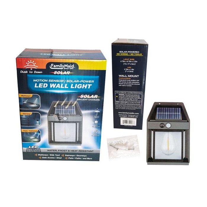 Solar Sensor Wall Light 4.7"X6.7"X2.4"