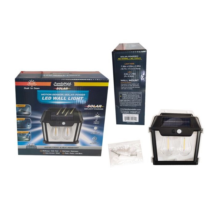 Solar Sensor Wall Light With 2 Bulbs