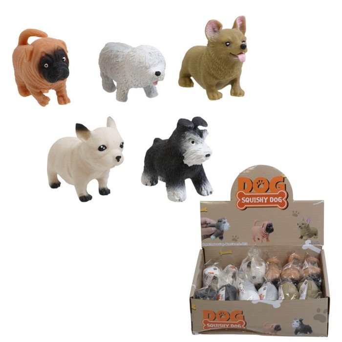 Squishy Dog Squeeze Toy 5ast Breeds/24pc Pdq