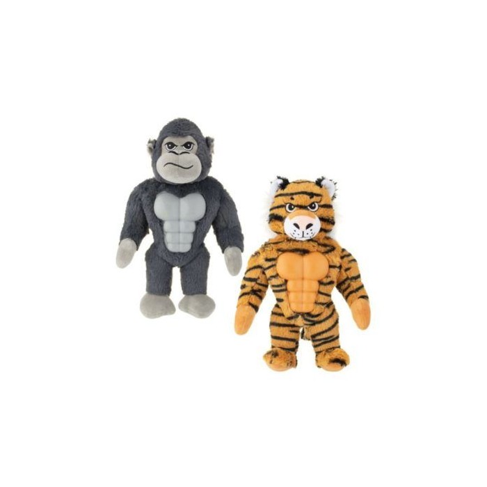 Tough Plush Muscle Gorilla And Tiger Dog Toys