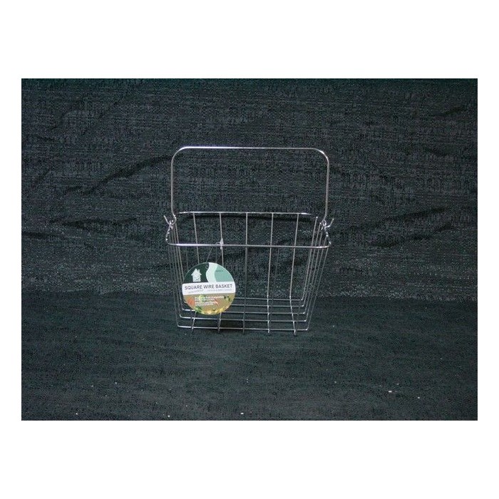 Wire Basket Square W/ Handle Chrome