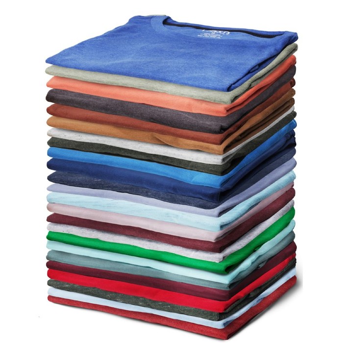 24 Pieces Yacht & Smith Men's Cotton Short Sleeve T Shirts Mix Colors Size Large - Solid T-Shirts