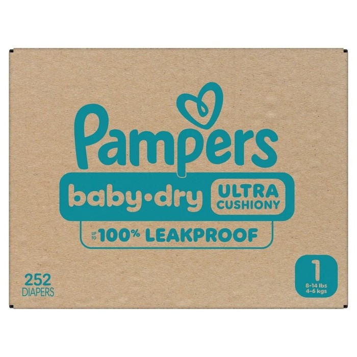 252 Pieces Pampers Baby Dry Diapers Size 252 ct - Baby Diapers