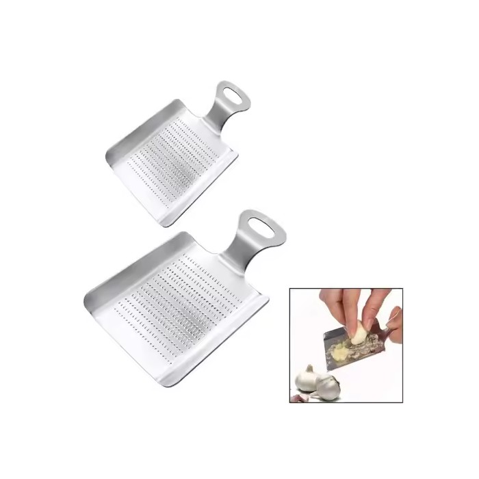 2pcs Ginger Grater Stainless Steel Wasabi Grater Shovel Garlic Press Crushed Kitchen Mincer for Fruits Vegetables Sushi Sashimi