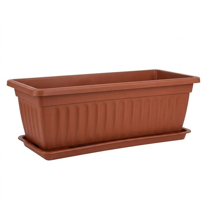 30 Pieces 17.5" Rectangular Plastic Window Box Planter Terracotta - Garden Planters and Pots
