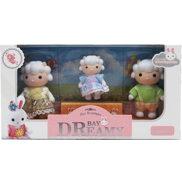 3pc 3.25-Inch & 2.5-Inch Sheep Set In Window Box