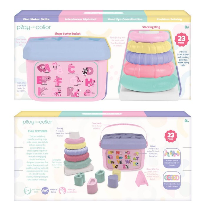 4 pieces Activity Set Shape Sorter & Stacking Ring - Baby Toys