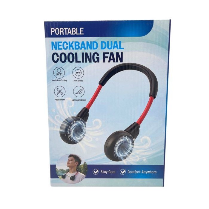 4 pieces Portable Neckband Dual Fan Hands Free Adjustable Cooling Device - Electric Fans