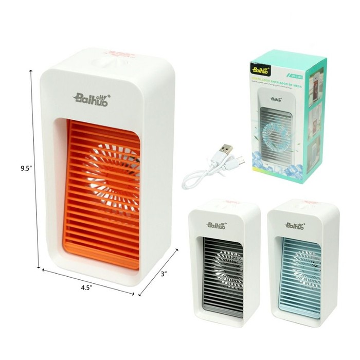 9.5-Inch Usb Rechargable Desk Fan W/light