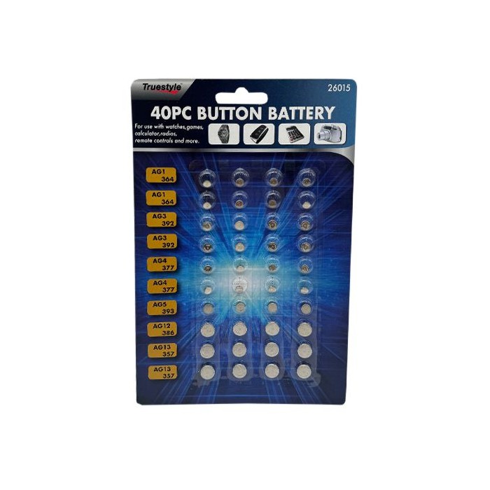 48 Packs 40pc Button Battery Power Cell