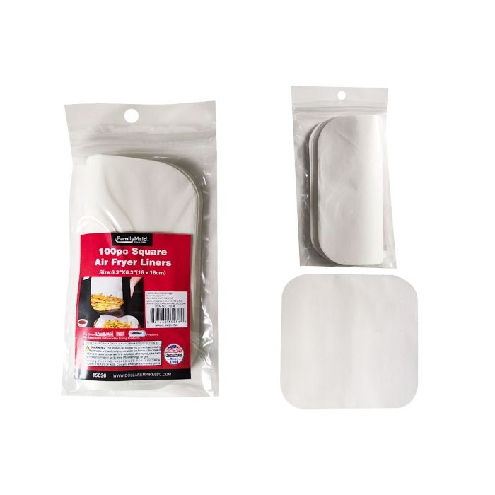 100-Piece Square Air Fryer Paper Liner 6.3-inchx6.3-inch