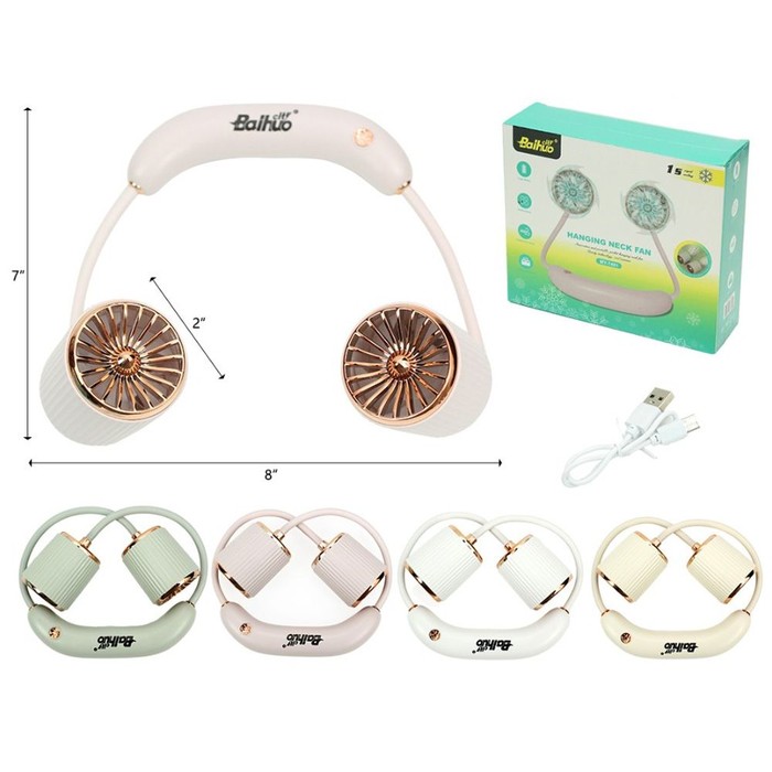 7-Inchx8-Inch Usb Rechargable Neck Fan