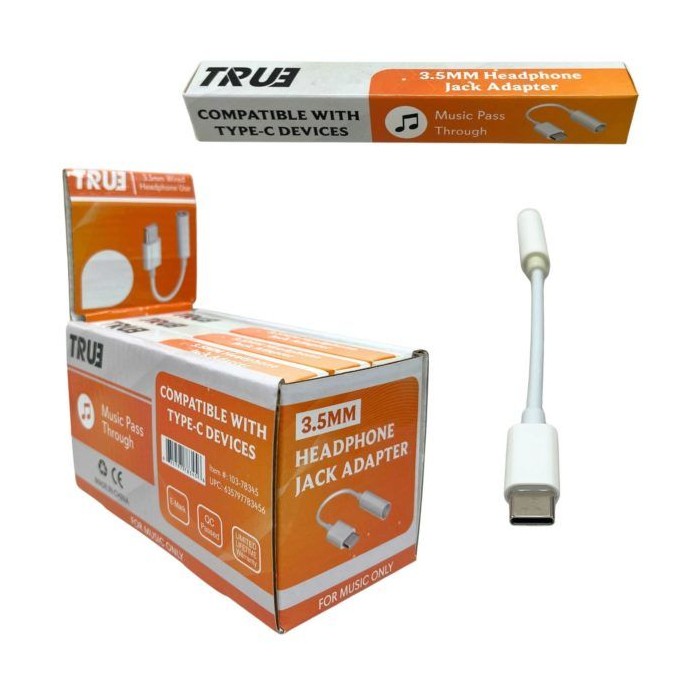 Aux Dongle 3.5mm Auxiliary Headphone Jack To Usb C Adapter In Pdq Display