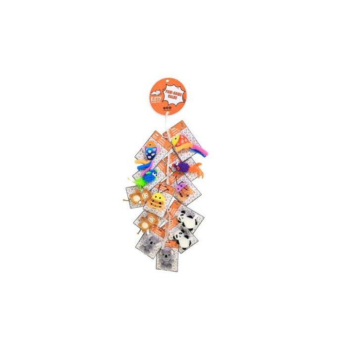 Cat Toy Plush Animal Assortment In Mesh Mdse Strip