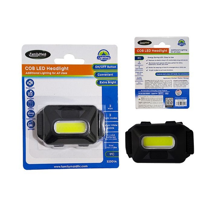 Cob Headlight Led 2.4x1.5x0.8-inch Black Color