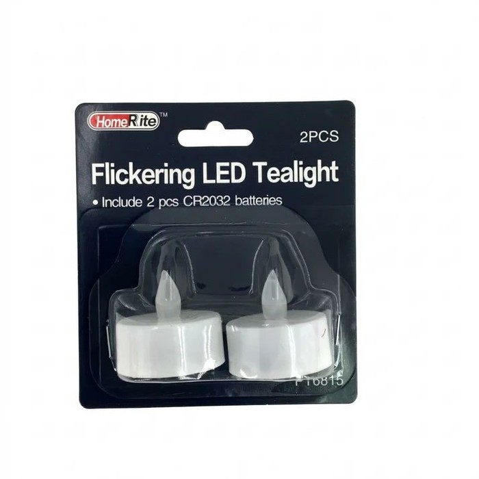 48 Pieces Flickering LED Tealights White 2-Pack - Lamps and Lanterns