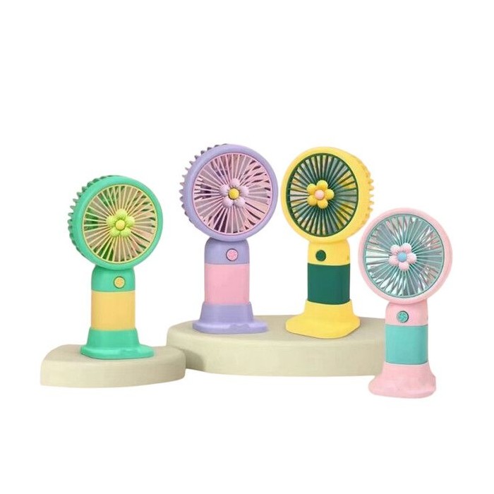 Flower Power Handheld Mini Fan With Desk Stand Assorted Colors