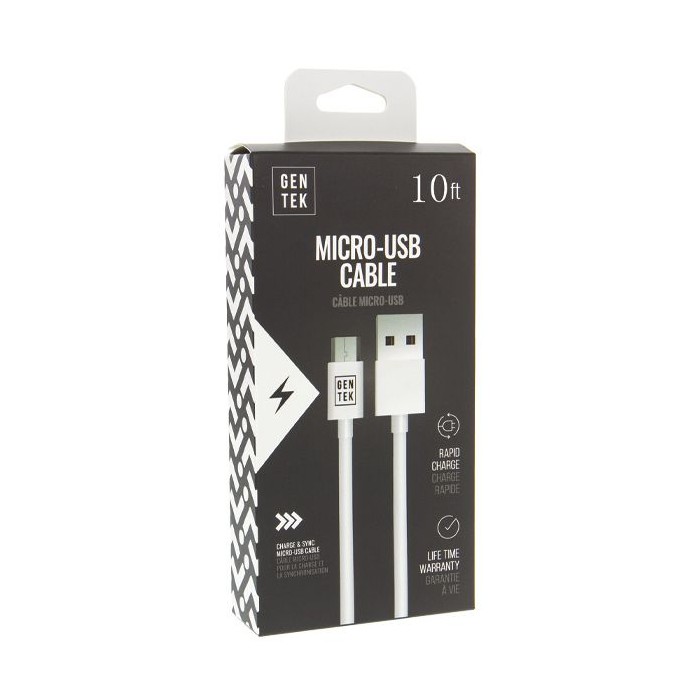 48 pieces Gen Tek Micro Usb To Usb Charging Cable - 10 Foot - Wires and Cables