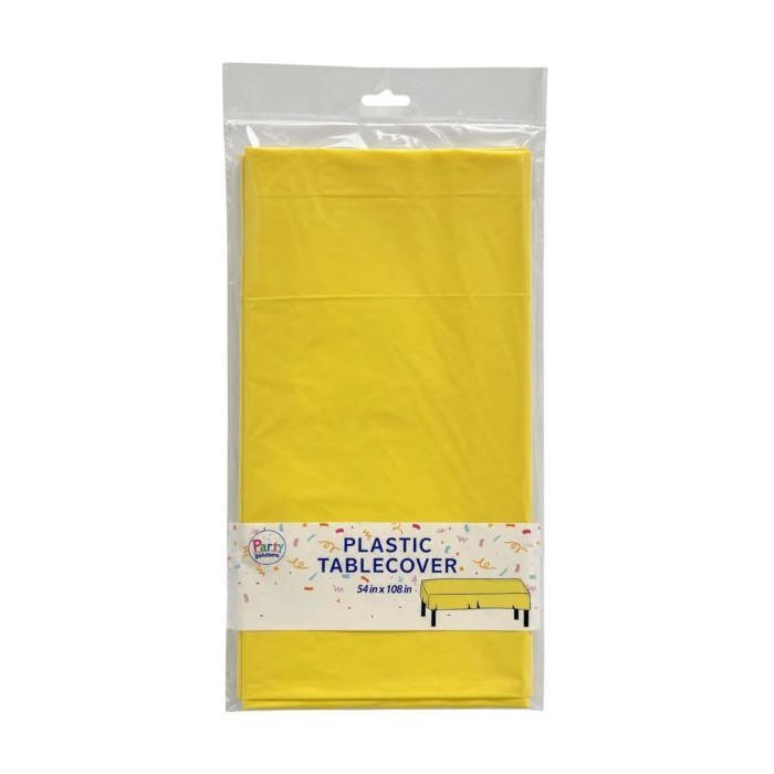 Party Solutions Plastic Tablecover 54-inch X 108-inch Yellow