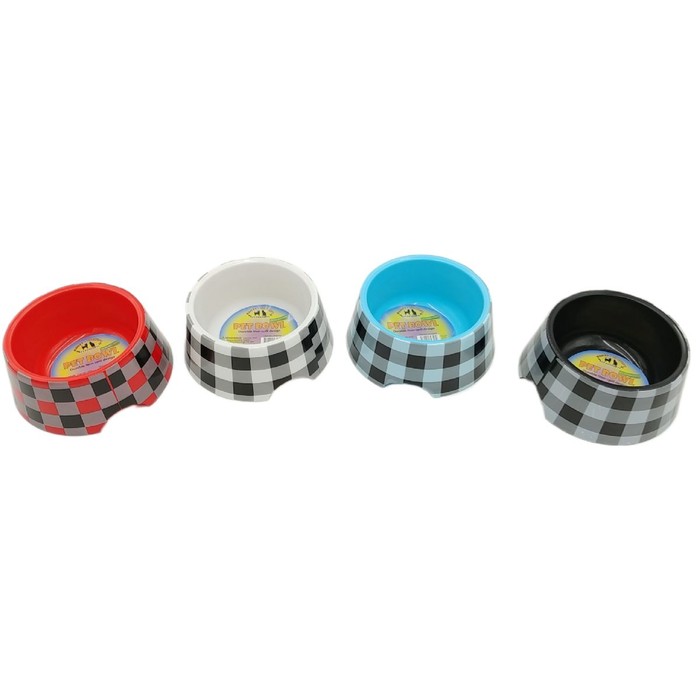 Pet Bowl Rd. With Checker Design
