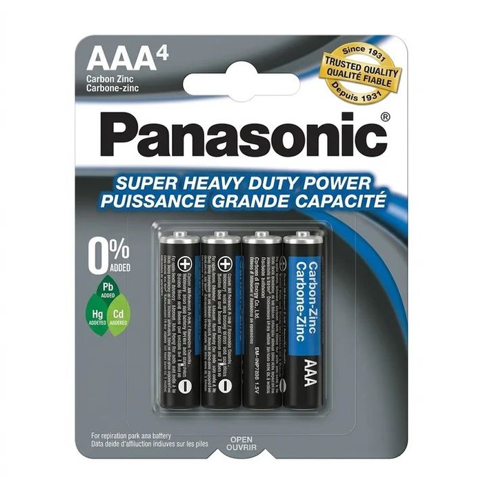 48 Pieces Super Heavy Duty Power Aaa Carbon Zinc Batteries 4-Pack - Batteries