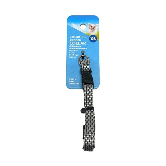 Vibrant Life Extra Small Gray Padded Pet Collar