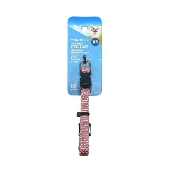 Vibrant Life Extra Small Pink Padded Pet Collar
