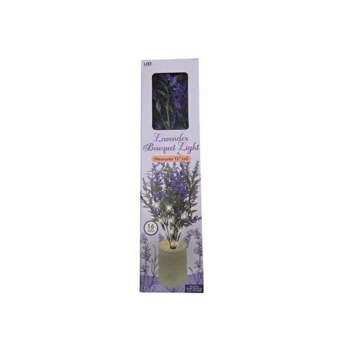 Battery Operated Artificial Lavender Flower Bouquet Night Light
