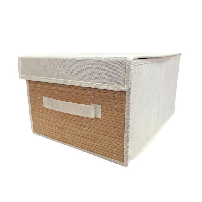 Foldable Fabric Storage Bin With Lid Collapsible Organizer Box