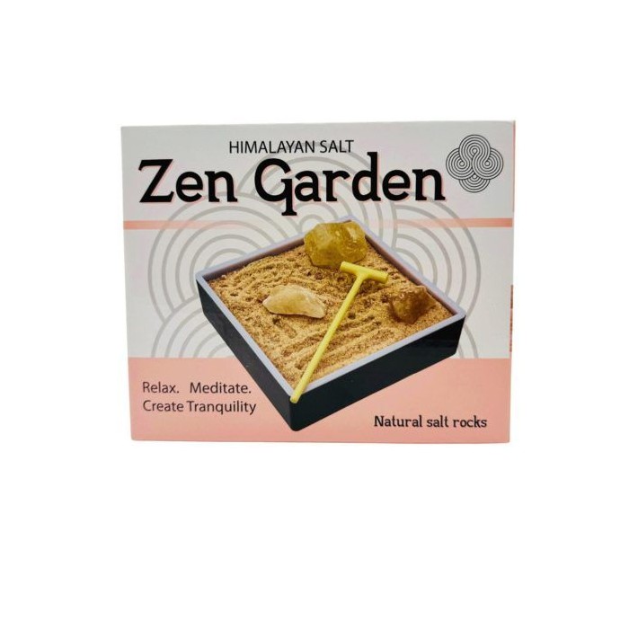 Himalayan Salt Tabletop Zen Garden With 3 Himalayan Salt Rocks