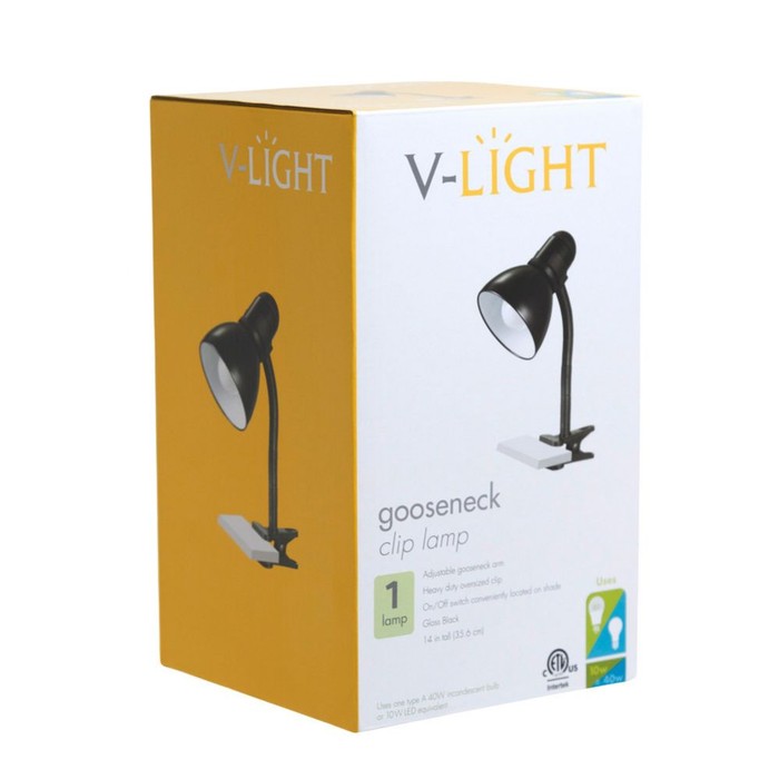 6 pieces Lamp Desk Led Clipon Gooseneck Gloss Black 10w=40w 14inch V-Light - Lamps and Lanterns