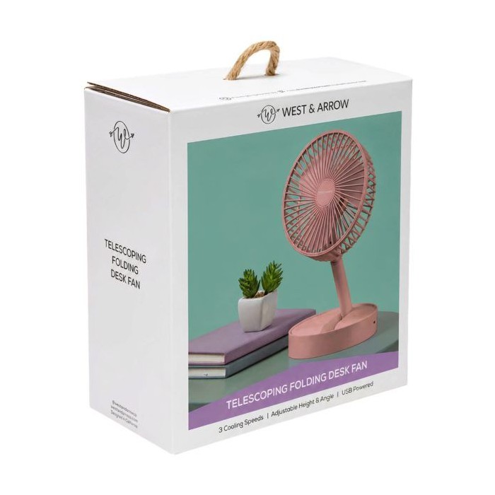 6 pieces Merkury Telefan Telescoping Desk & Table Fan In Dark Pink - Electric Fans