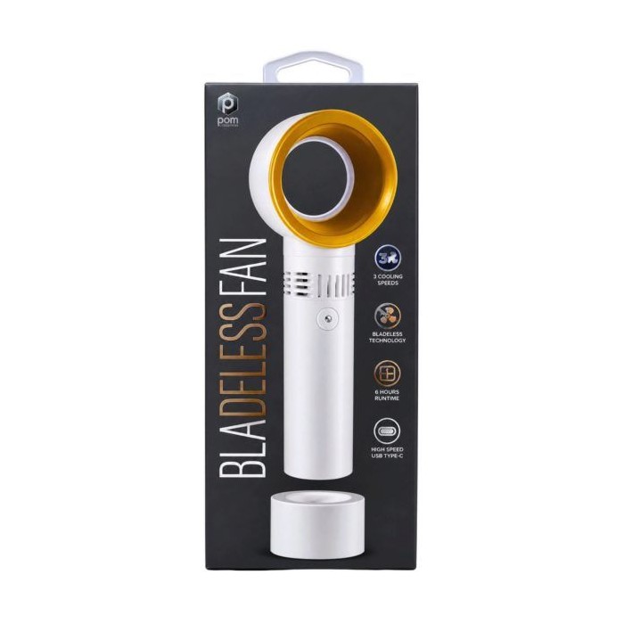 6 pieces Pom Gear Bladeless Fan In Gold & White - Electric Fans
