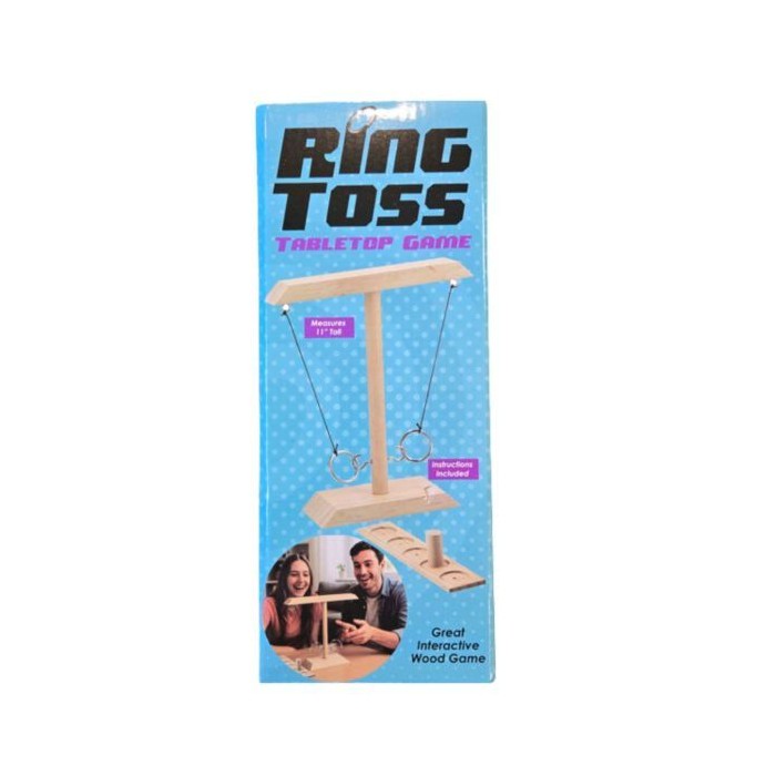 Wooden Hook And Ring Toss Tabletop Game