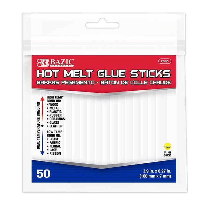 72 pieces 3.9-inch X 0.27-inch Dual Temp. Mini Hot Melt Glue Sticks (50/bag) - Glue